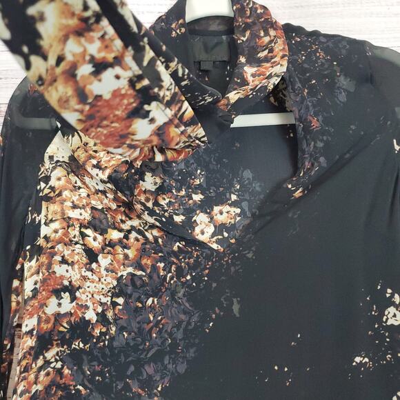 Intermix Silk Fairy Black Floral Dress Sm Asymmetric Layers Sheer Flowy Romantic - Picture 9 of 16